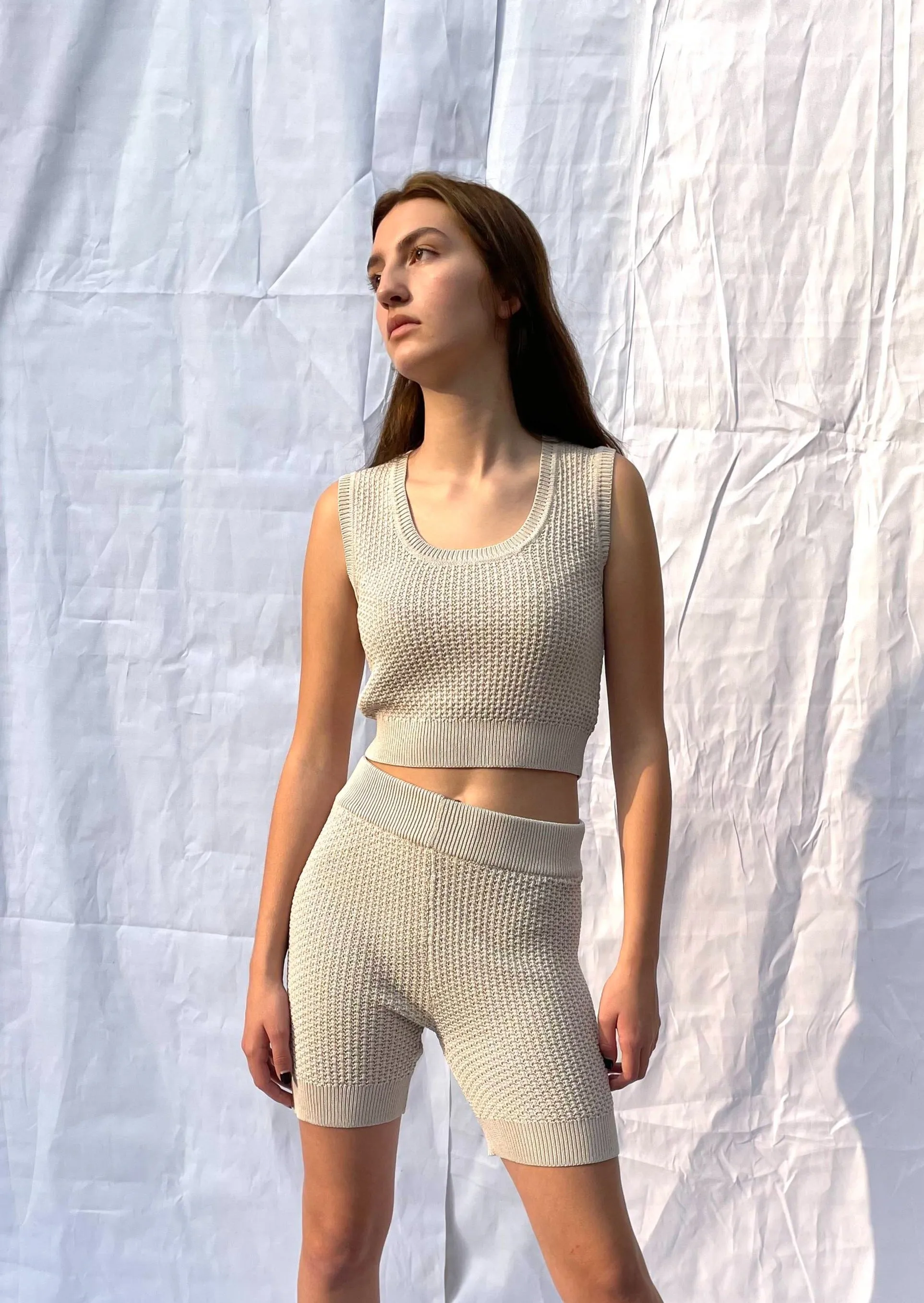 Brea Cropped Top Stone sold by Earthkind