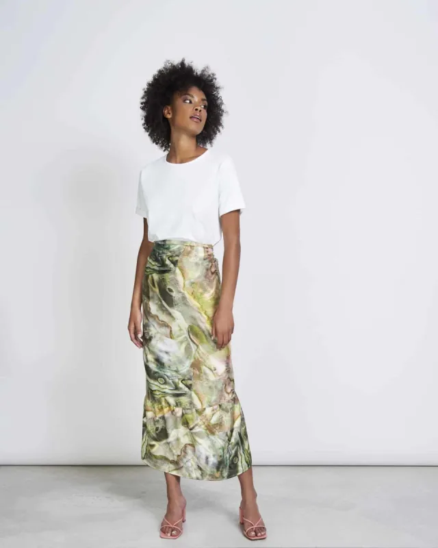 Isabel Skirt Jade Print sold by Earthkind