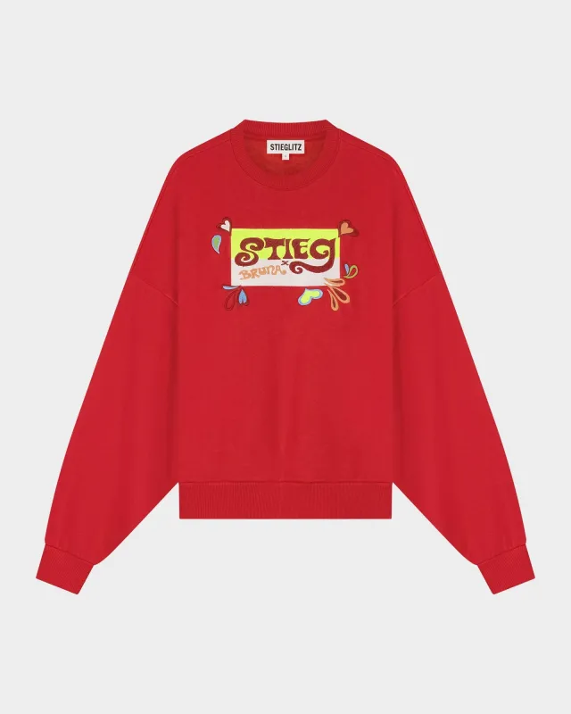 Beirut Oversized Sweater | Red made by Stieglitz