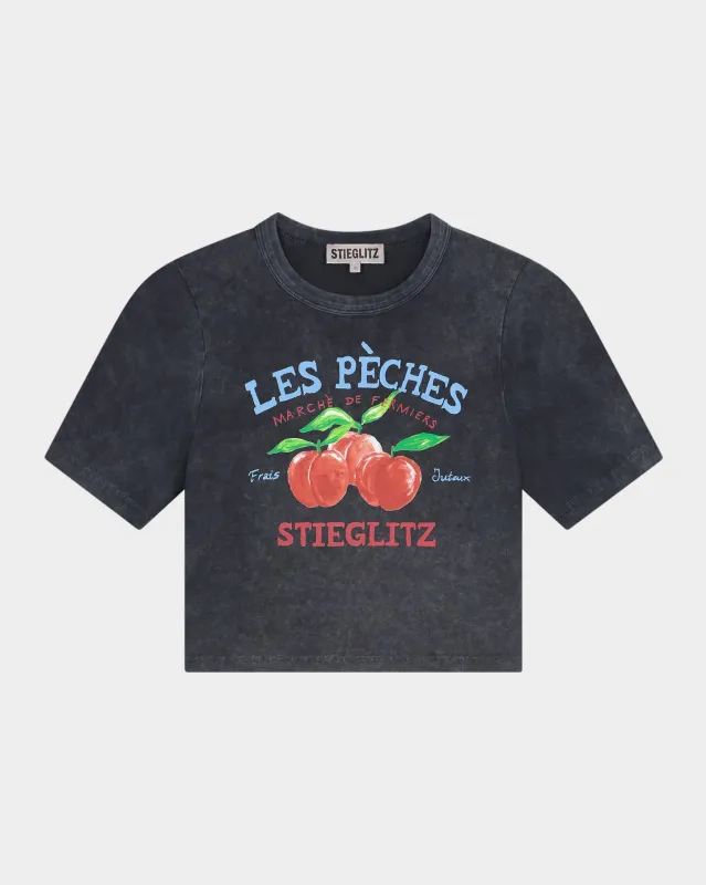Camille Cropped T-shirt | Black sold by Stieglitz