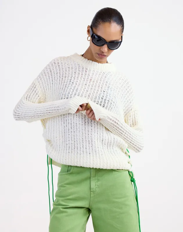Samya Knitted Sweater | Beige made by Stieglitz