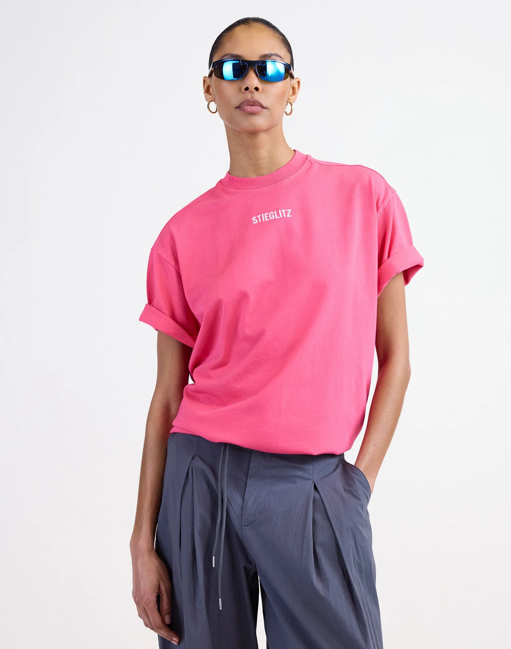 Basic Worn-out Oversized T-shirt | Pink sold by Stieglitz