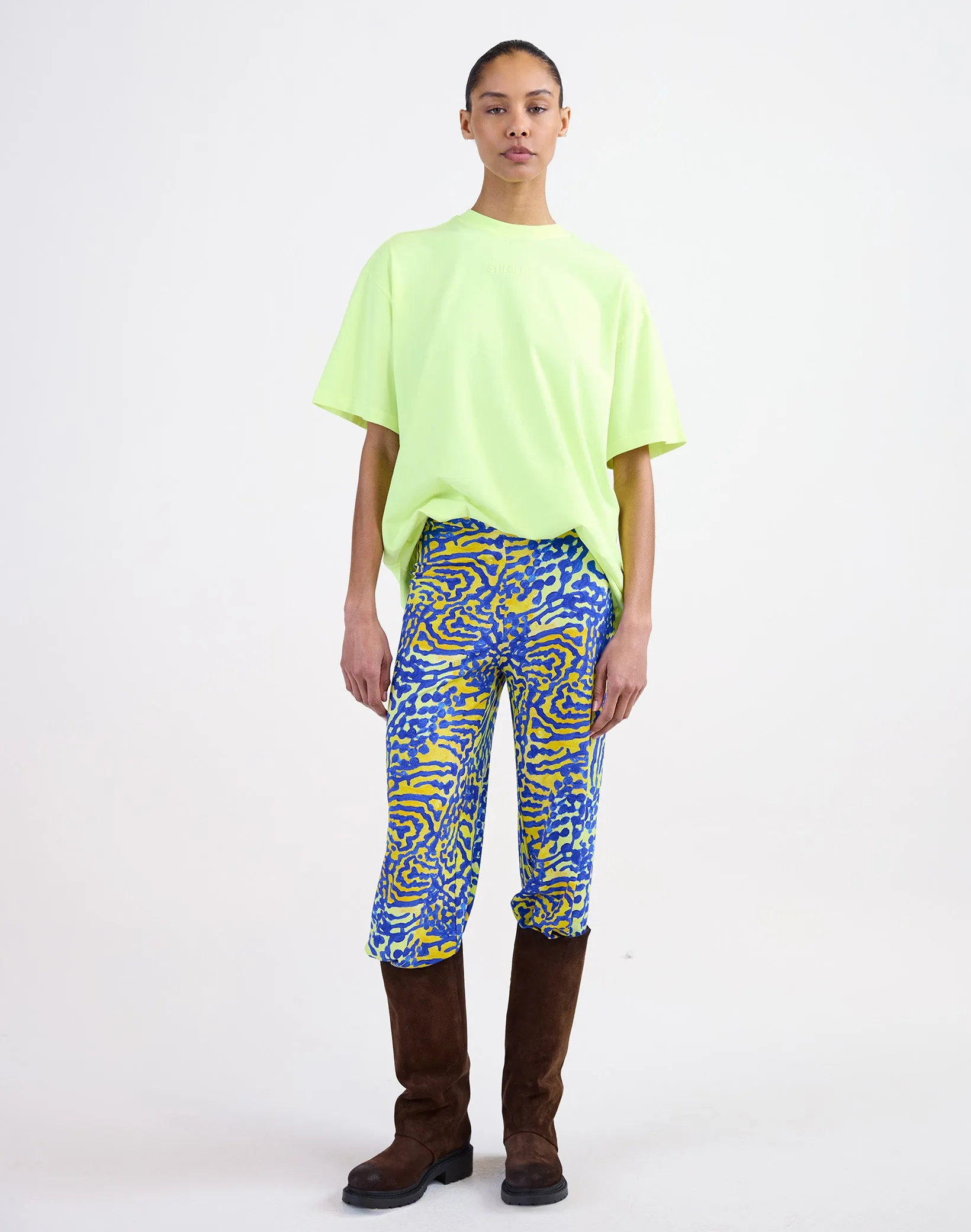 Basic Worn-out Oversized T-shirt | Yellow sold by Stieglitz product image thumbnail 2