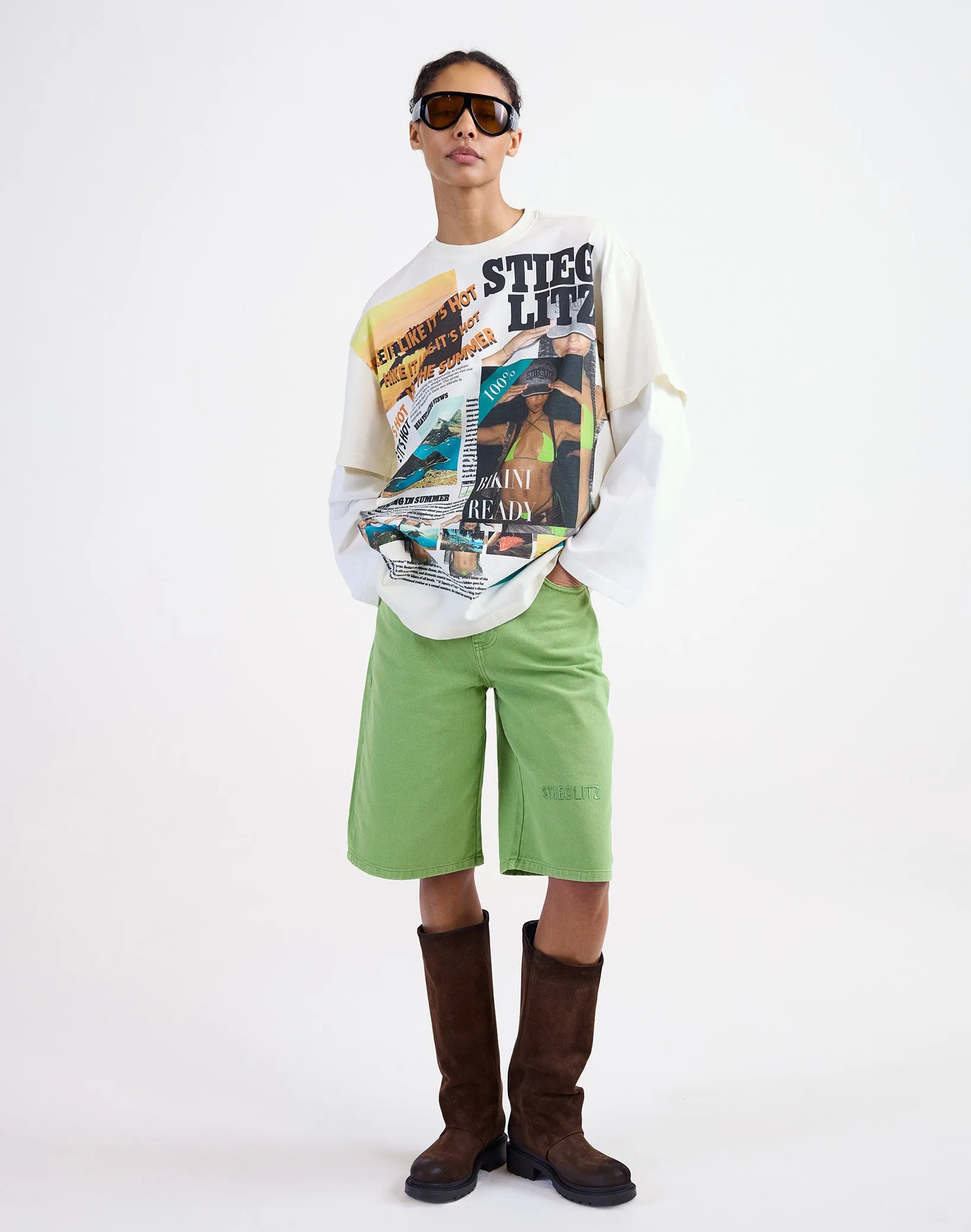 Alexio Denim Shorts | Green sold by Stieglitz product image thumbnail 4