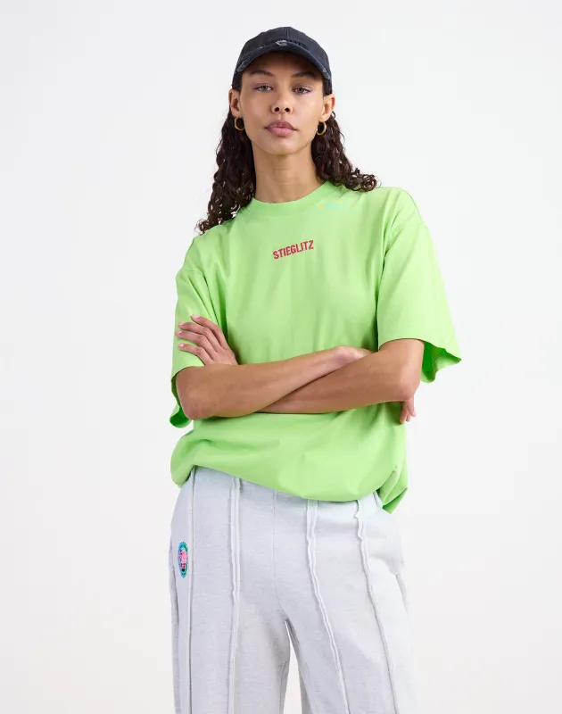 Basic Worn-out Oversized T-shirt | Green sold by Stieglitz