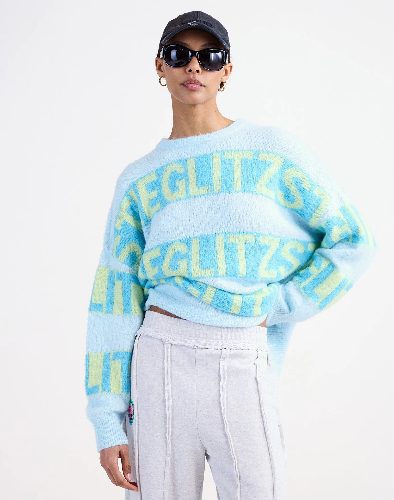 Keisa Knitted Sweater | Blue sold by Stieglitz