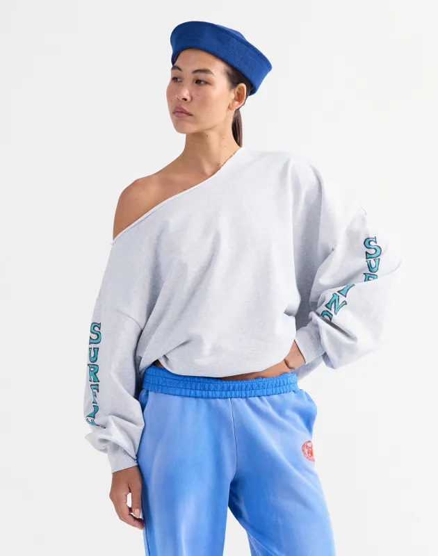 Winny Off-Shoulder Oversized Sweater | Melange grey made by Stieglitz