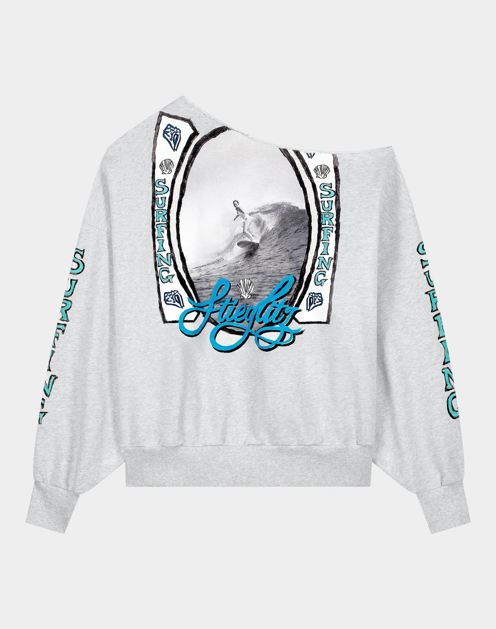 Winny Off-Shoulder Oversized Sweater | Melange grey sold by Stieglitz product image thumbnail 4