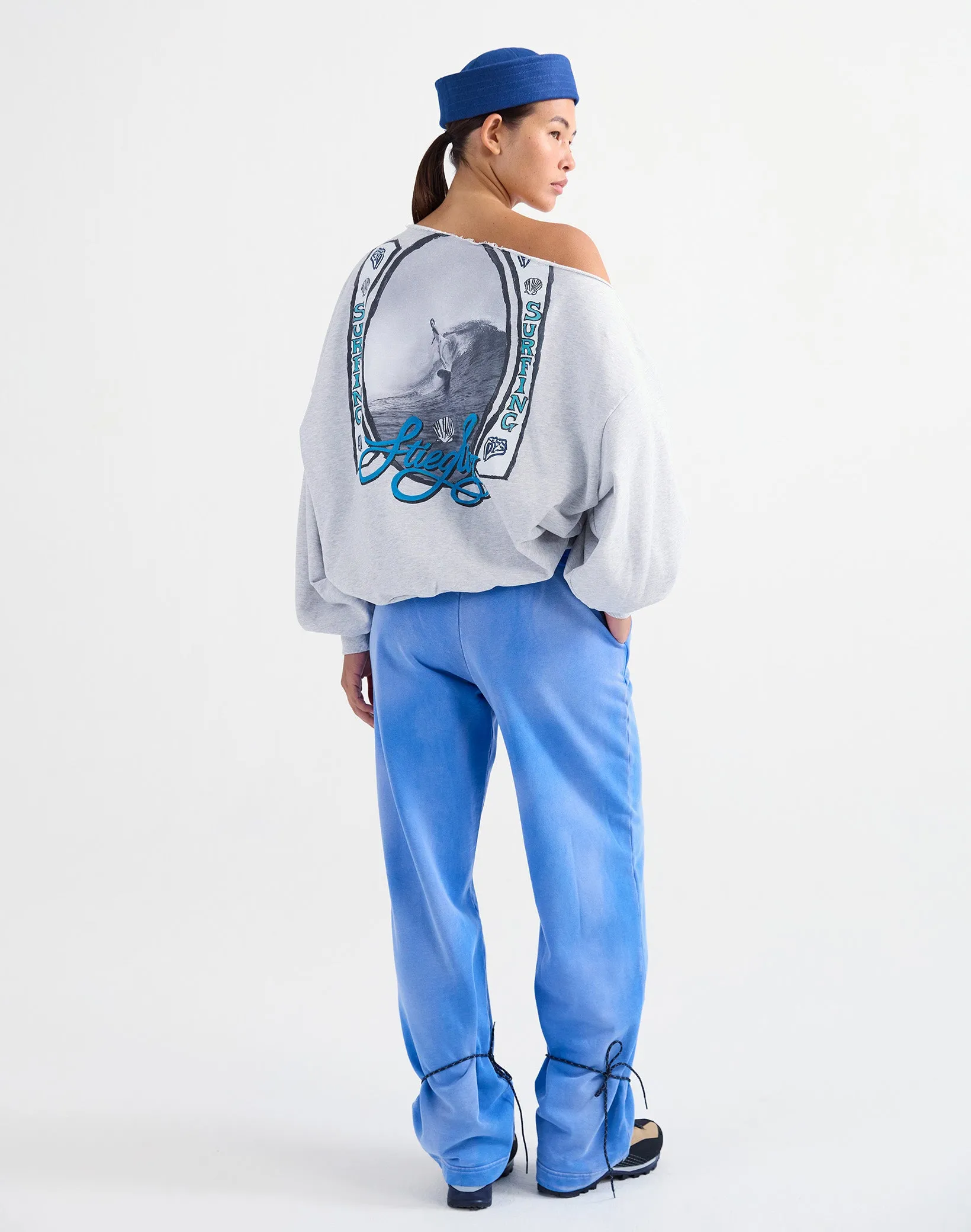 Winny Off-Shoulder Oversized Sweater | Melange grey sold by Stieglitz product image thumbnail 2