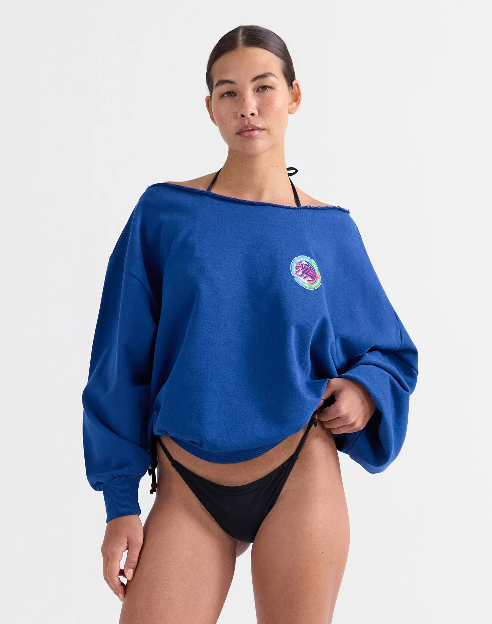 Maik Off-Shoulder Sweater | Blue sold by Stieglitz product image thumbnail 5
