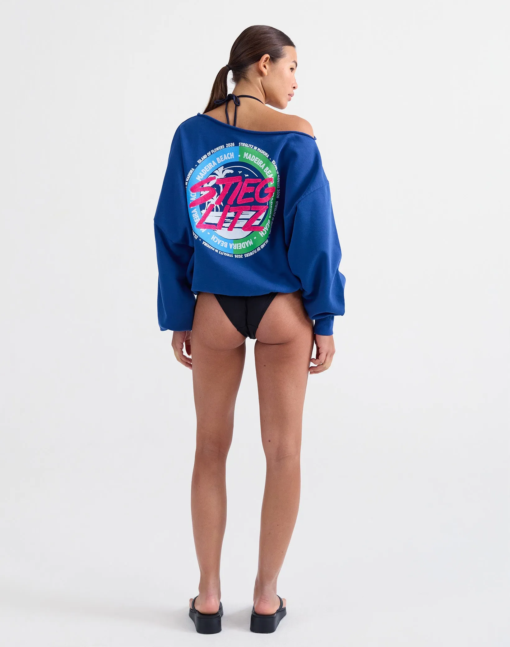 Maik Off-Shoulder Sweater | Blue sold by Stieglitz product image thumbnail 2