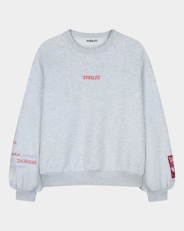 Sisters Oversized Sweater | Melange grey made by Stieglitz