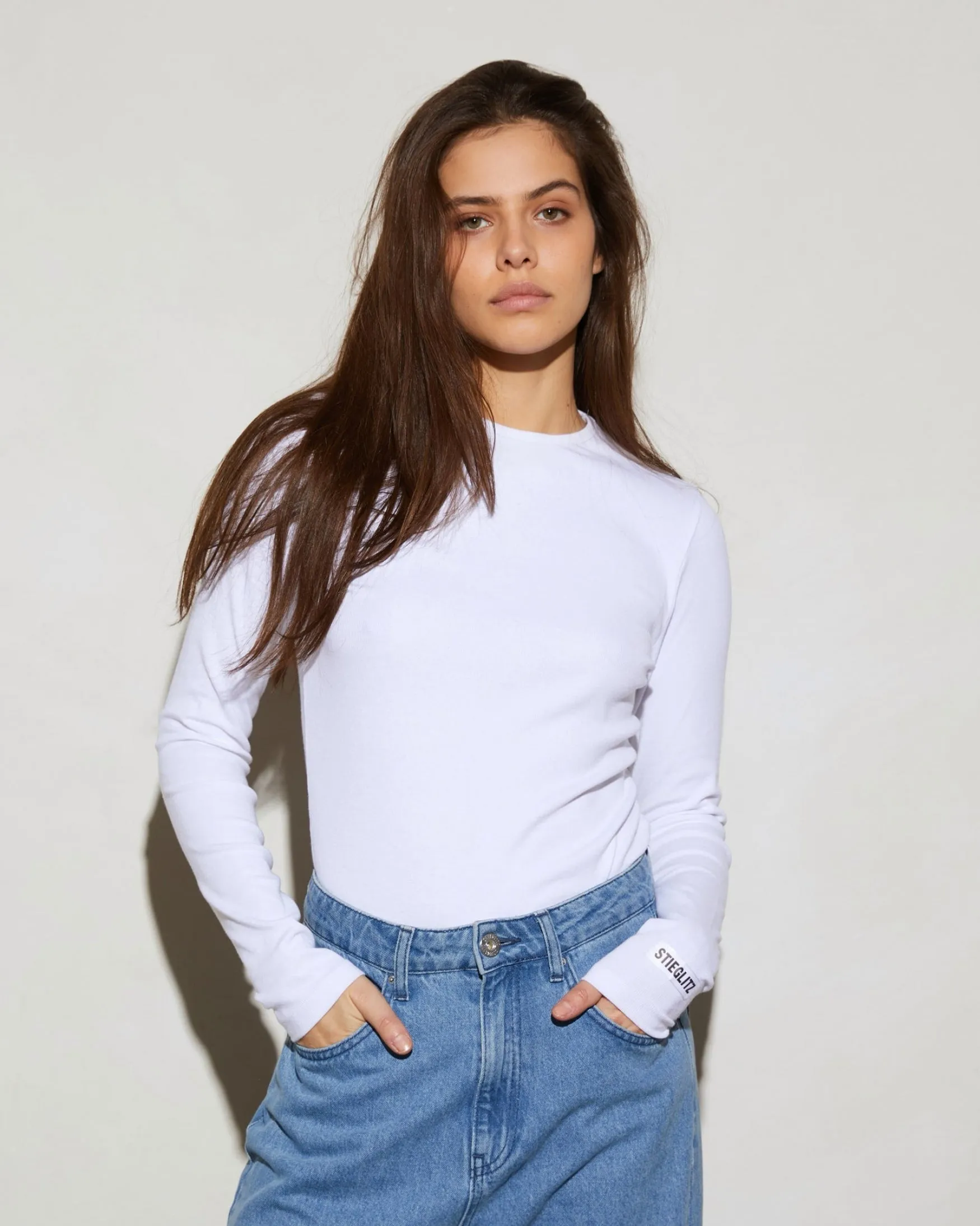 Basic Longsleeve Top | White sold by Stieglitz product image thumbnail 2