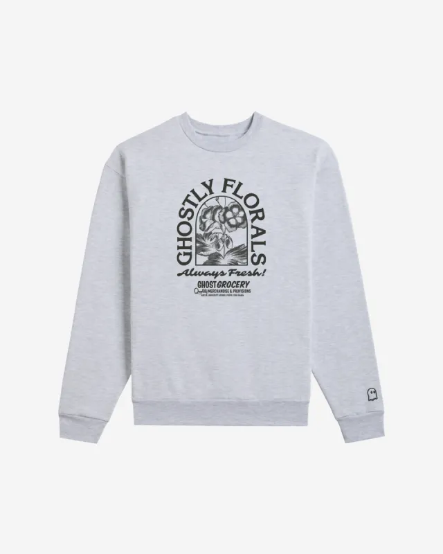 Ghostly Florals Ghost Grocery Crewneck sold by Lonely Ghost