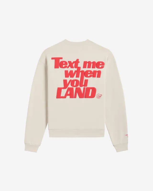 LG x BÉIS Text Me When You Land Crewneck Sweater - Friends & Family sold by Lonely Ghost