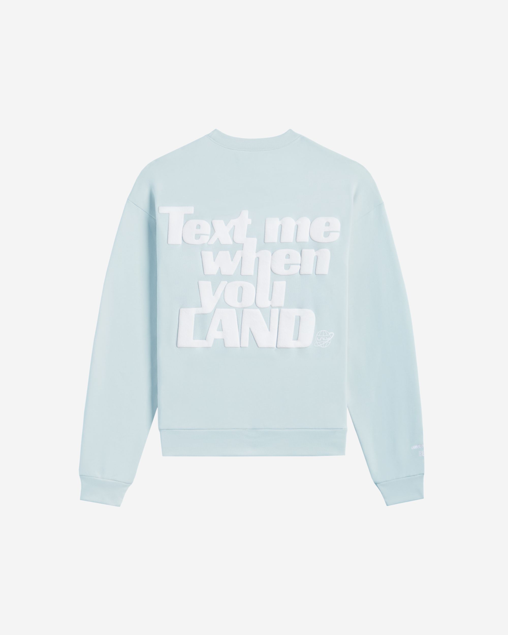 LG x BÉIS Text Me When You Land Crewneck Sweater sold by Lonely Ghost