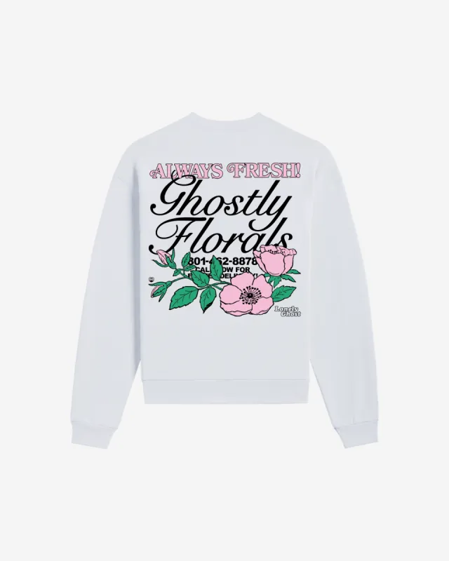 Ghostly Florals Crewneck Sweater sold by Lonely Ghost