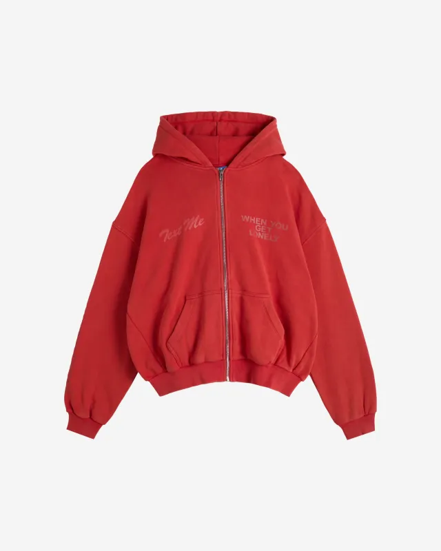 Text Me When You Get Lonely Zip Hoodie sold by Lonely Ghost
