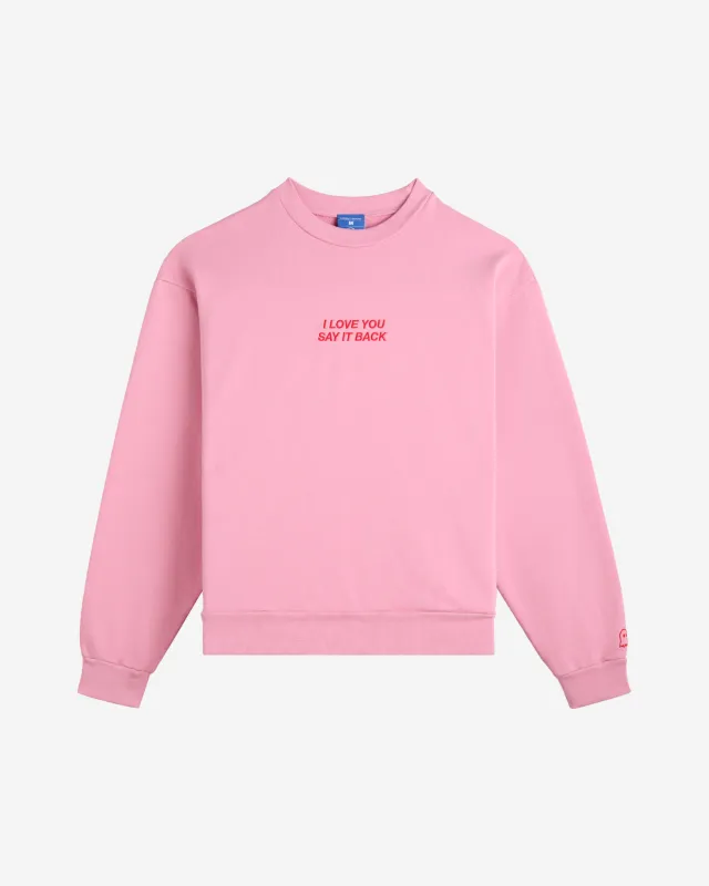 I Love You Say it Back Embroidered Heavyweight Crewneck made by Lonely Ghost
