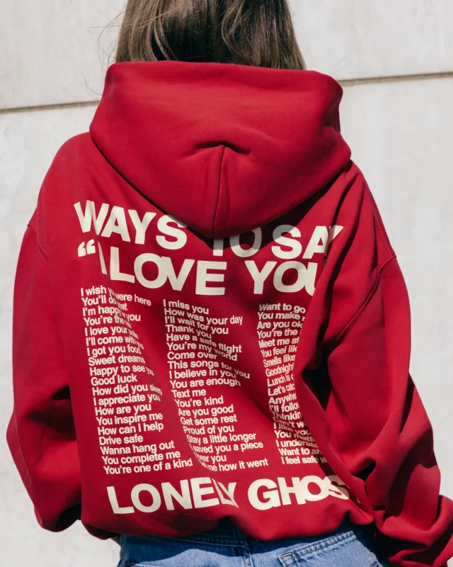 Ways To Say ILY Zip Up Hoodie made by Lonely Ghost