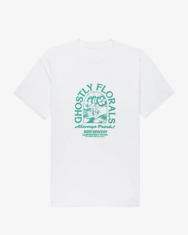 Ghostly Florals Tee-White sold by Lonely Ghost