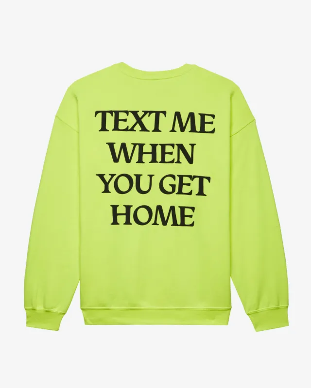 Text Me Crewneck- Neon Yellow With Black sold by Lonely Ghost