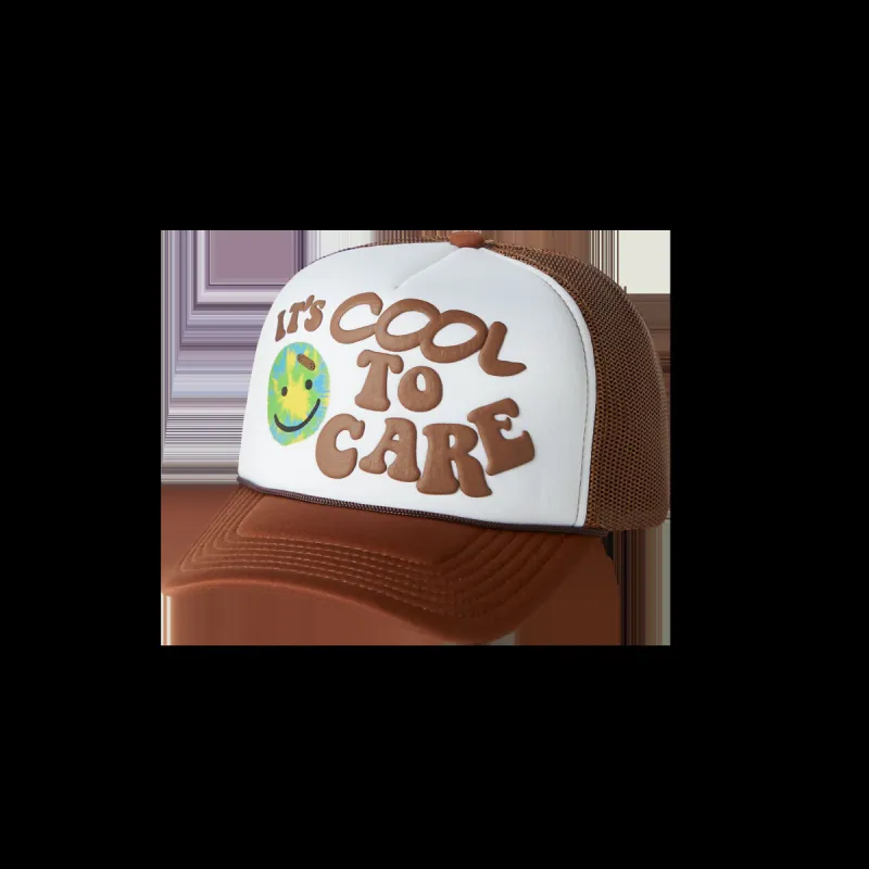 Cool to Care Hat-White/Brown sold by Lonely Ghost