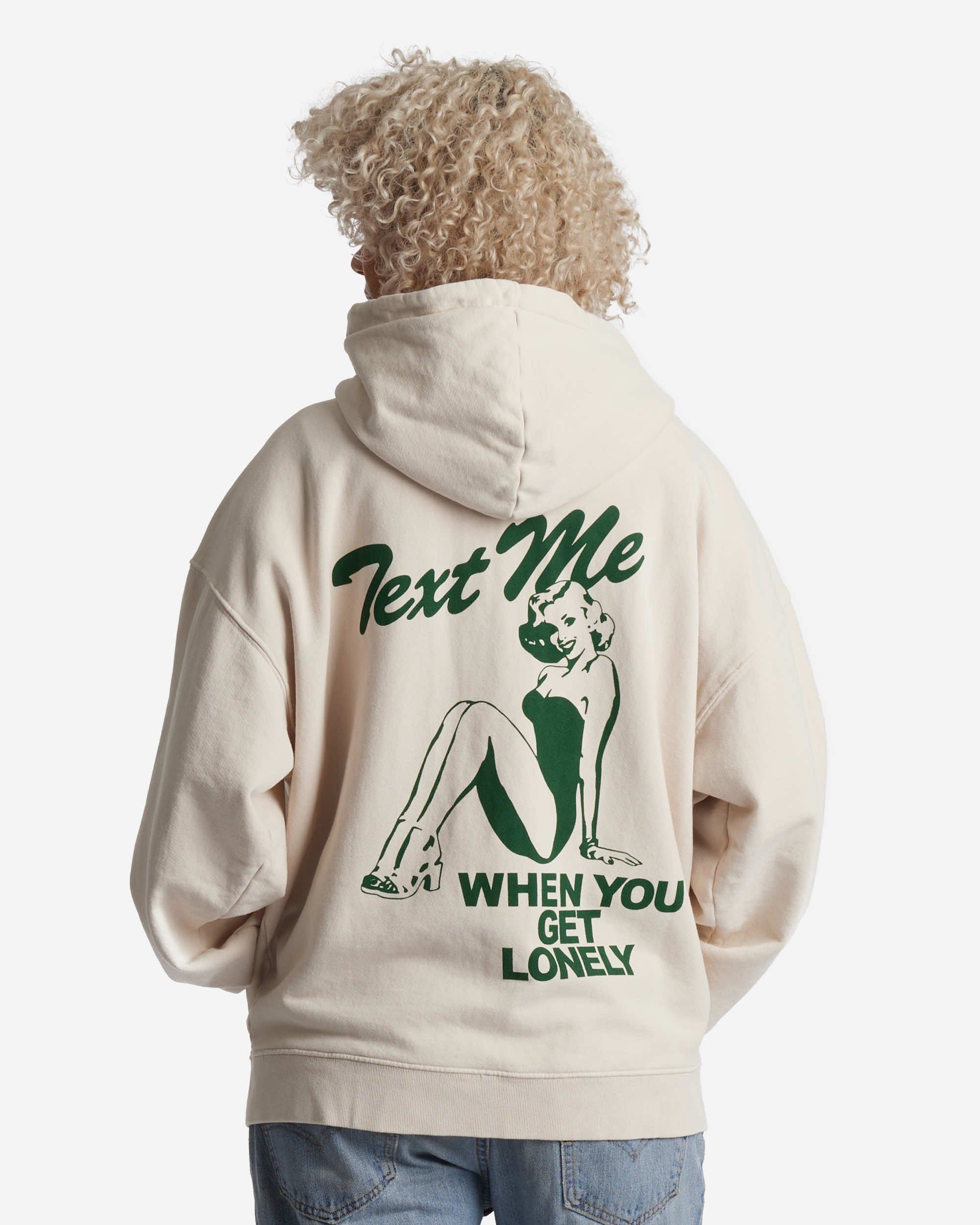 Text Me When You Get Lonely Heavyweight Zip Up Hoodie sold by Lonely Ghost product image thumbnail 3