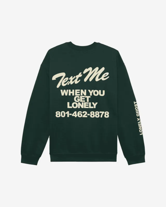Text Me When You Get Lonely Crewneck Sweater sold by Lonely Ghost