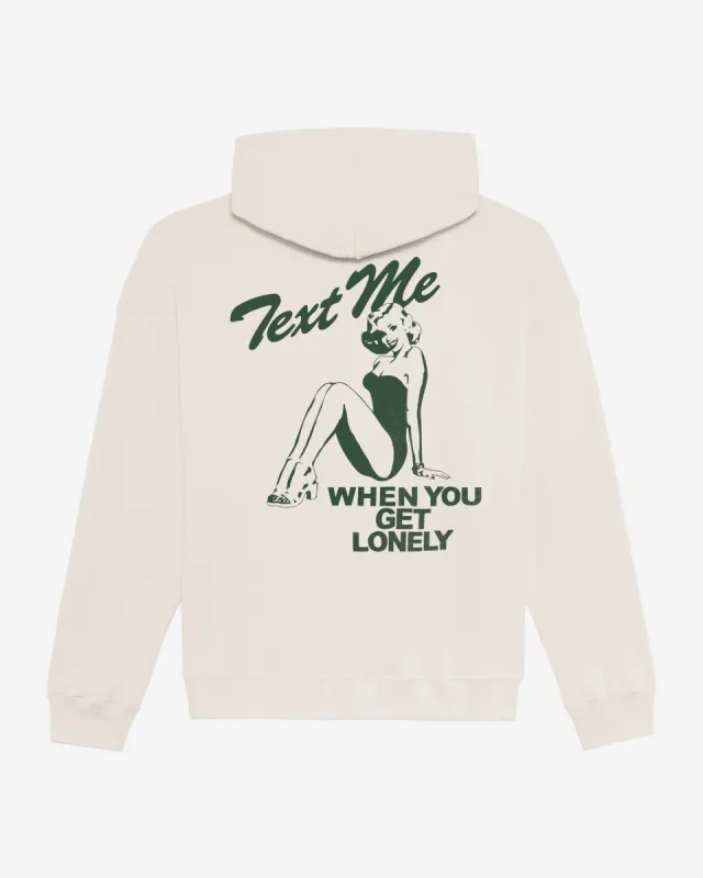 Text Me When You Get Lonely Heavyweight Zip Up Hoodie sold by Lonely Ghost