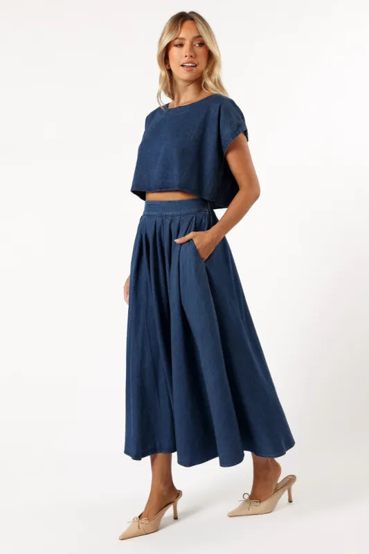 Rylie Two Piece Set - Dark Denim sold by Petal & Pup