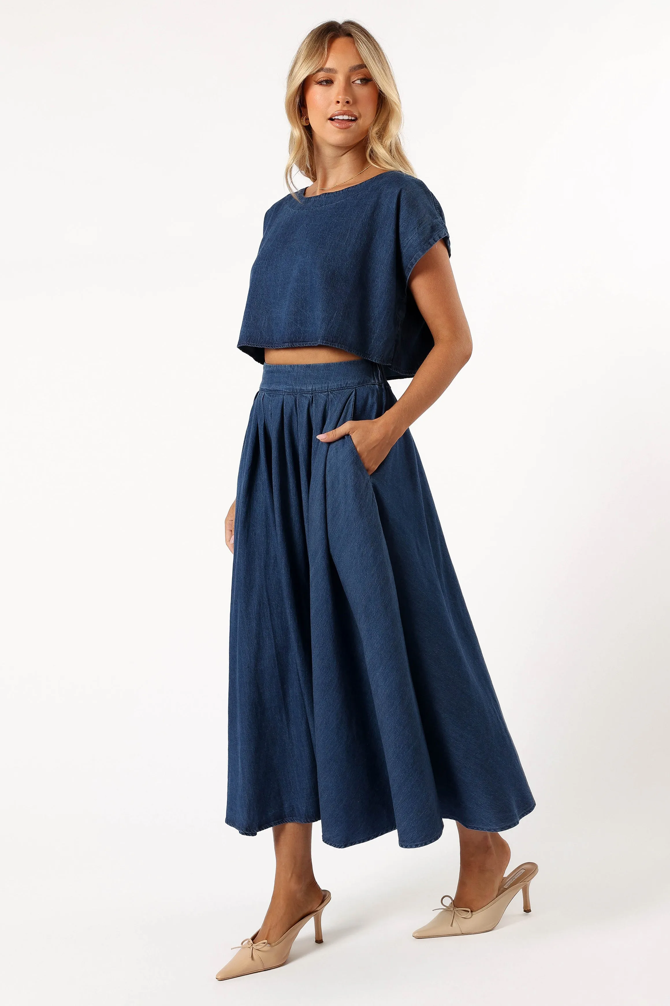 Rylie Two Piece Set - Dark Denim sold by Petal & Pup