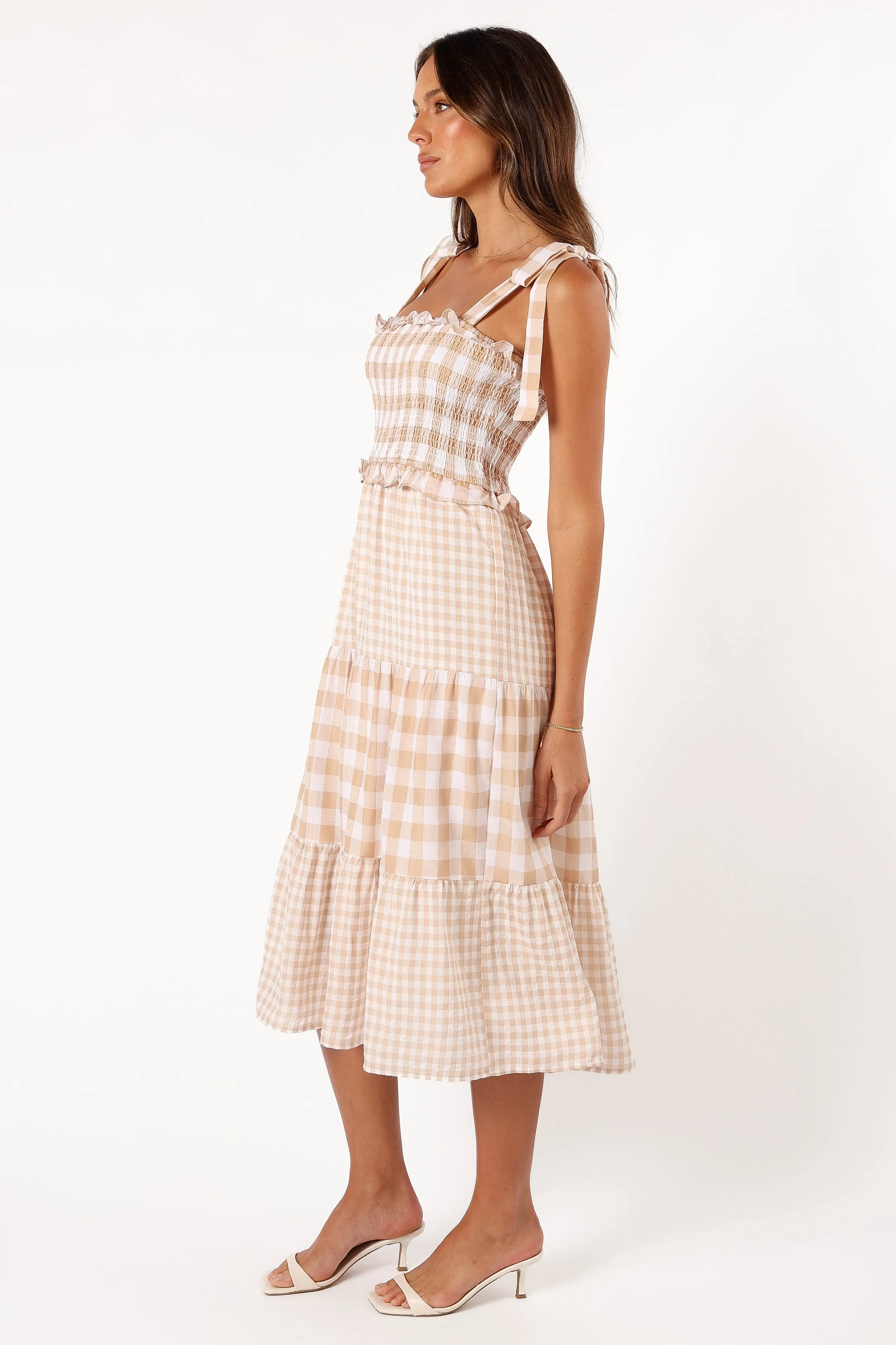 Rach Midi Dress - Beige Check sold by Petal & Pup product image thumbnail 5