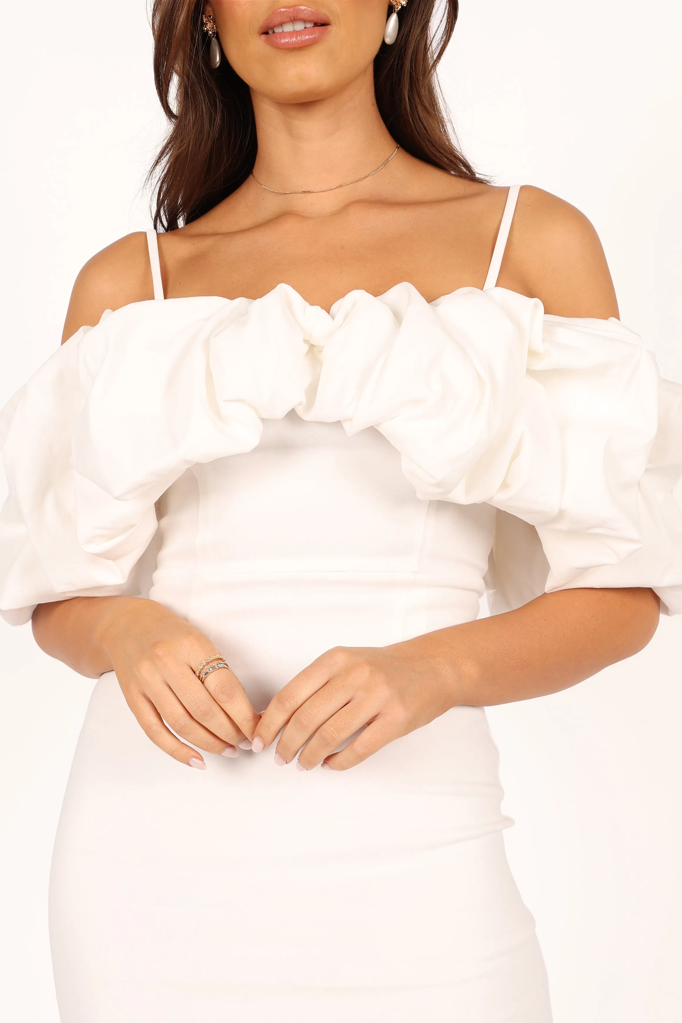 Sia Ruffle Mini Dress - White sold by Petal & Pup product image thumbnail 2