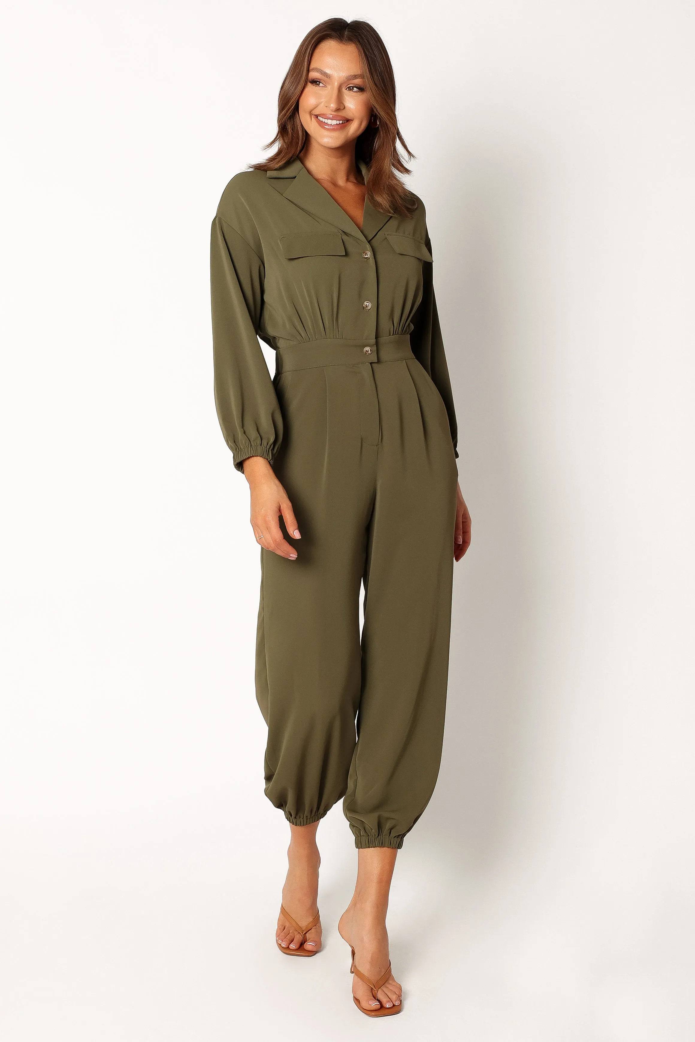 Millie Utility Jumpsuit - Olive sold by Petal & Pup product image thumbnail 3