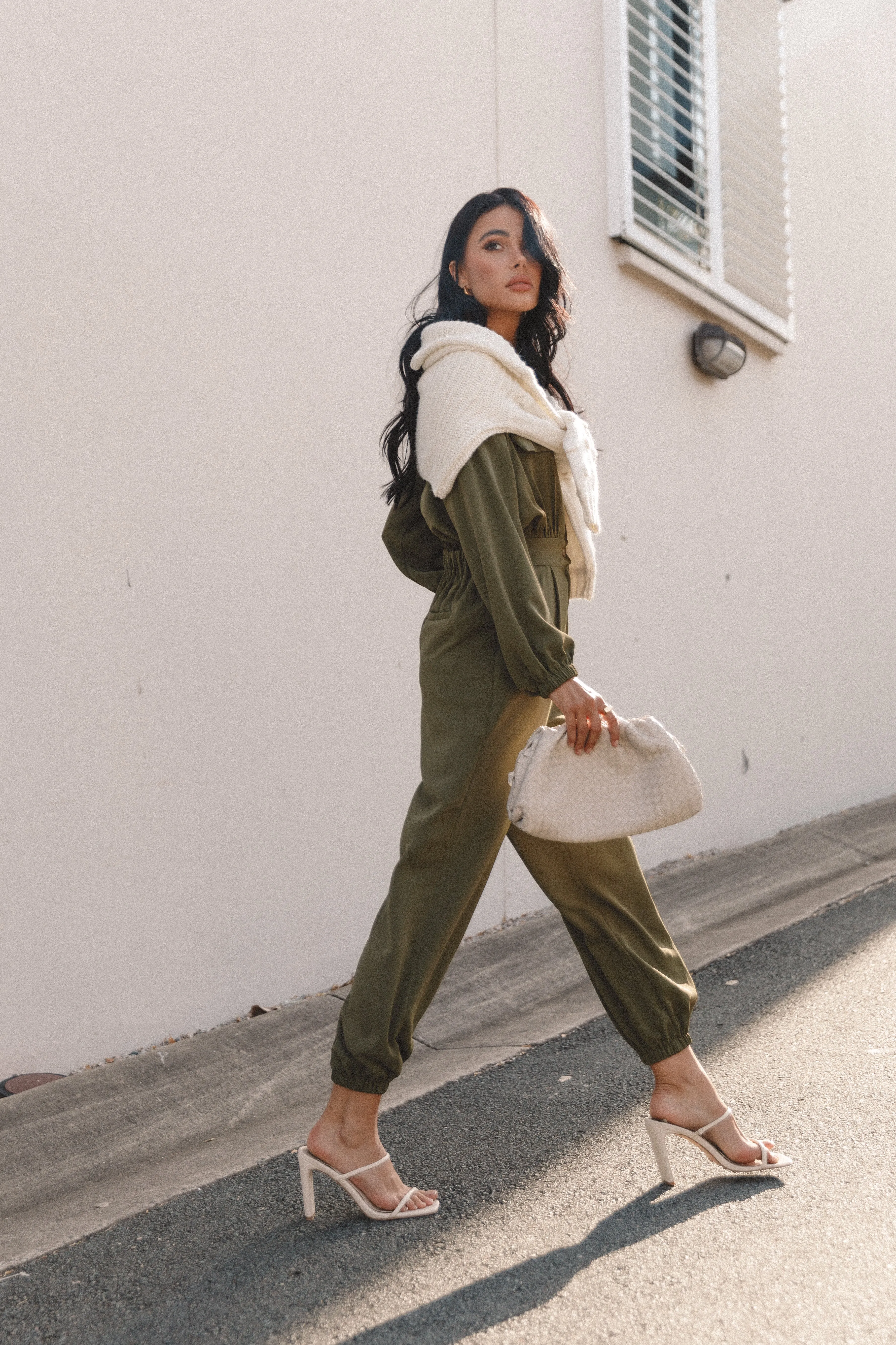 Millie Utility Jumpsuit - Olive sold by Petal & Pup