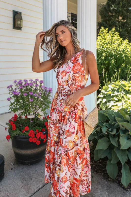 Marietta Dress - Orange sold by Petal & Pup