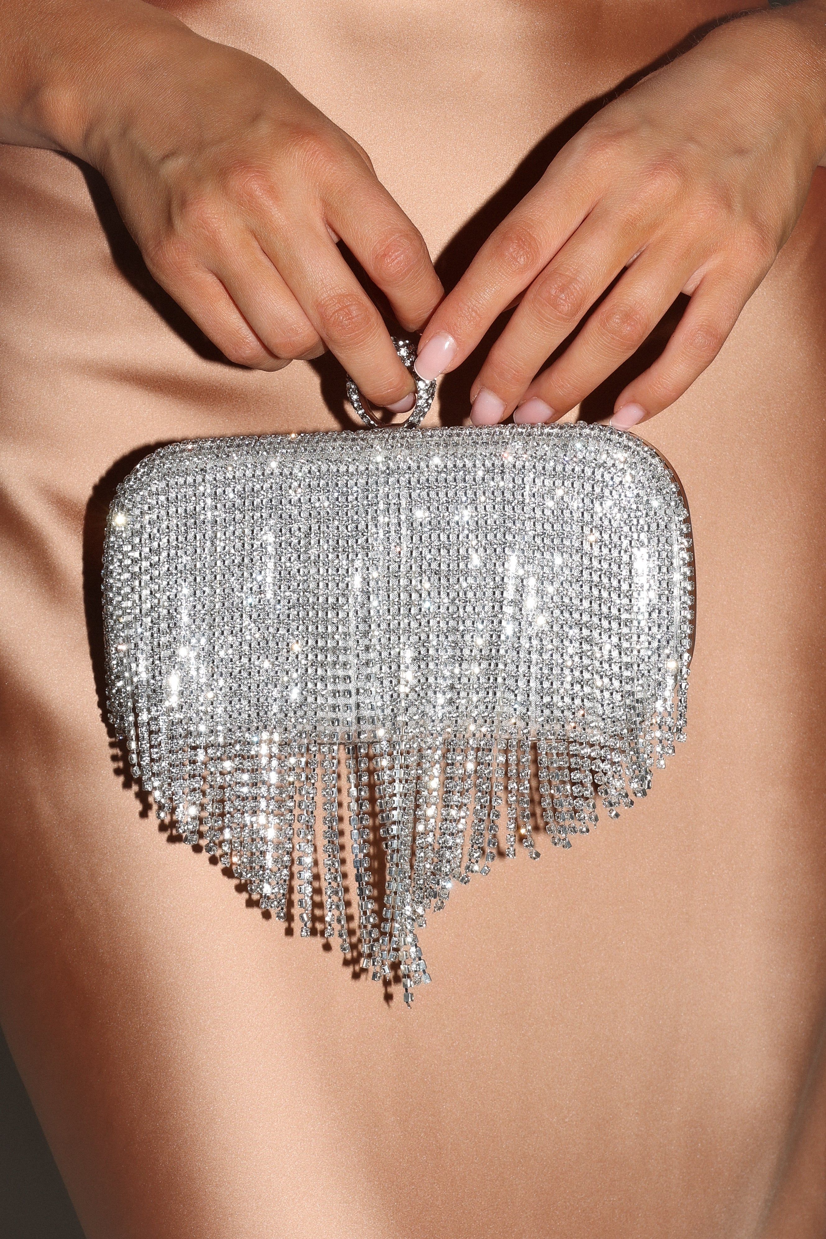 Nadia Embellished Bag - Silver sold by Petal & Pup