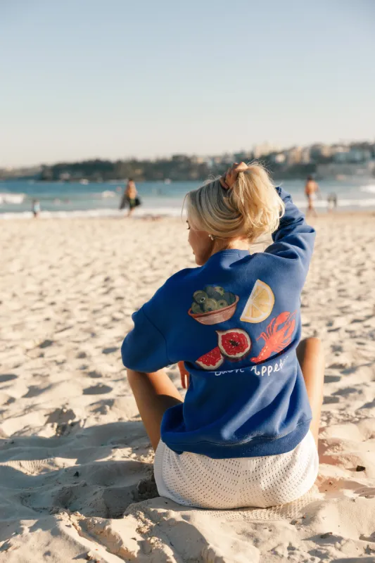 Buon Appetito Crewneck Sweatshirt - Royal sold by Petal & Pup