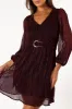 Glimmer Long Sleeve Mini Dress - Pink sold by Petal & Pup
