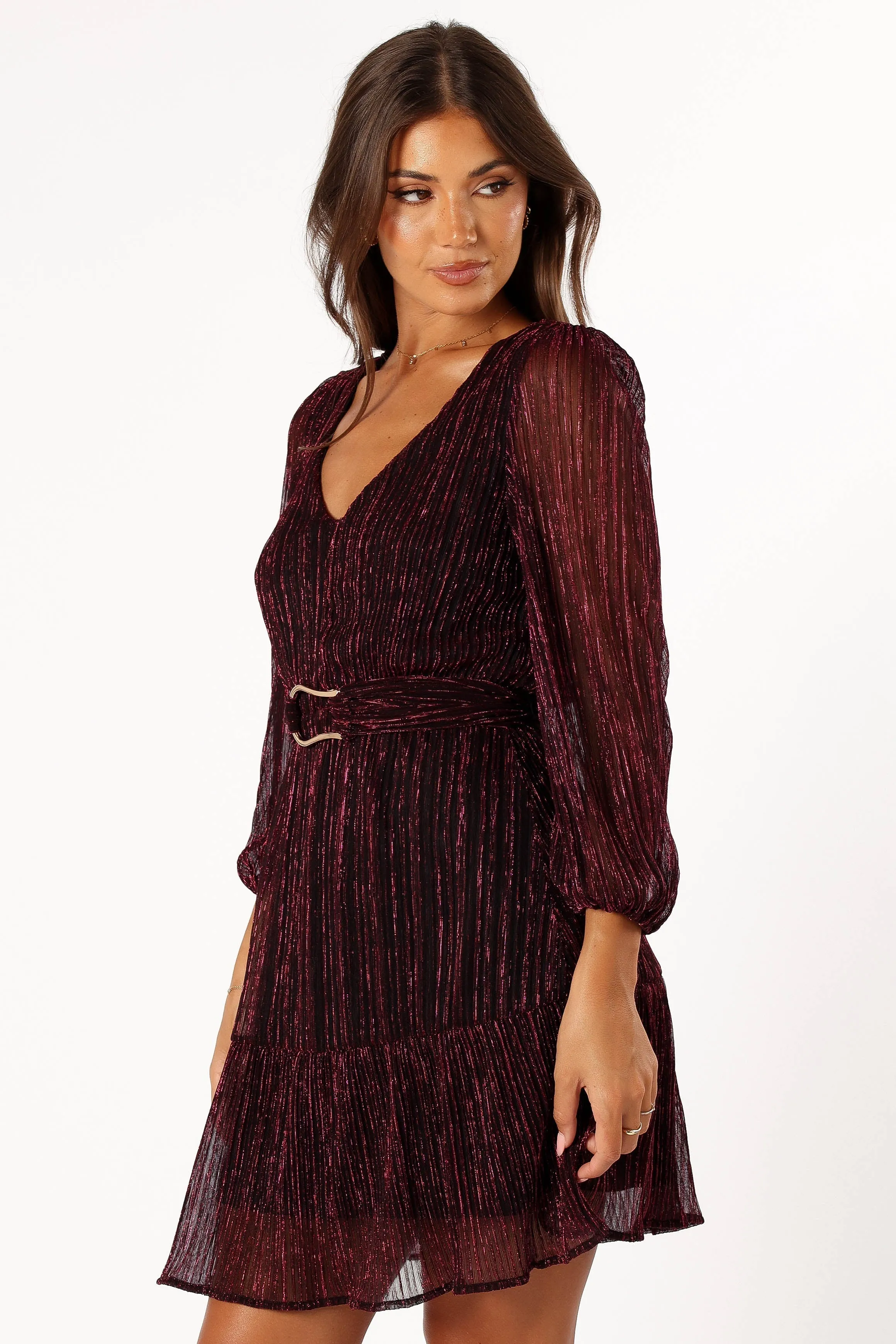 Glimmer Long Sleeve Mini Dress - Pink sold by Petal & Pup product image thumbnail 3