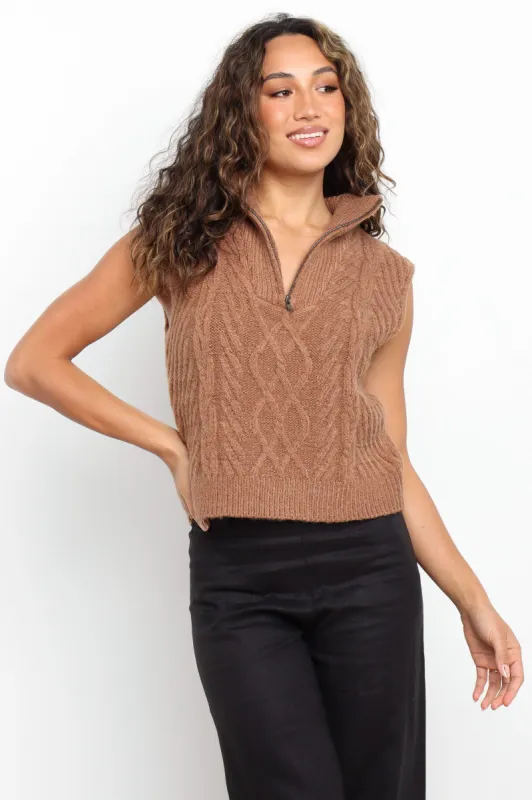 Vergie Vest - Mocha sold by Petal & Pup