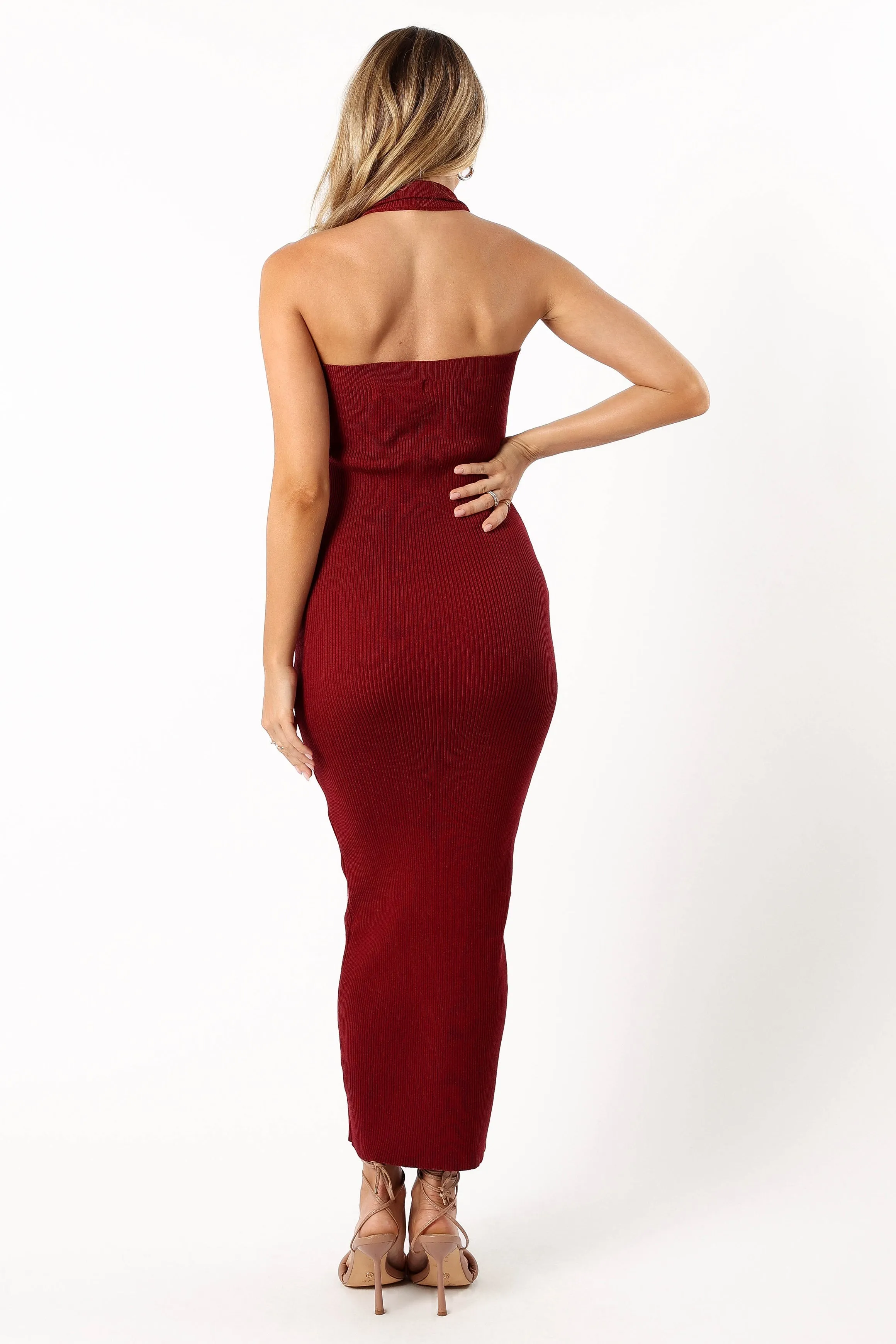 Renee High Neck Midi Dress - Red sold by Petal & Pup product image thumbnail 4