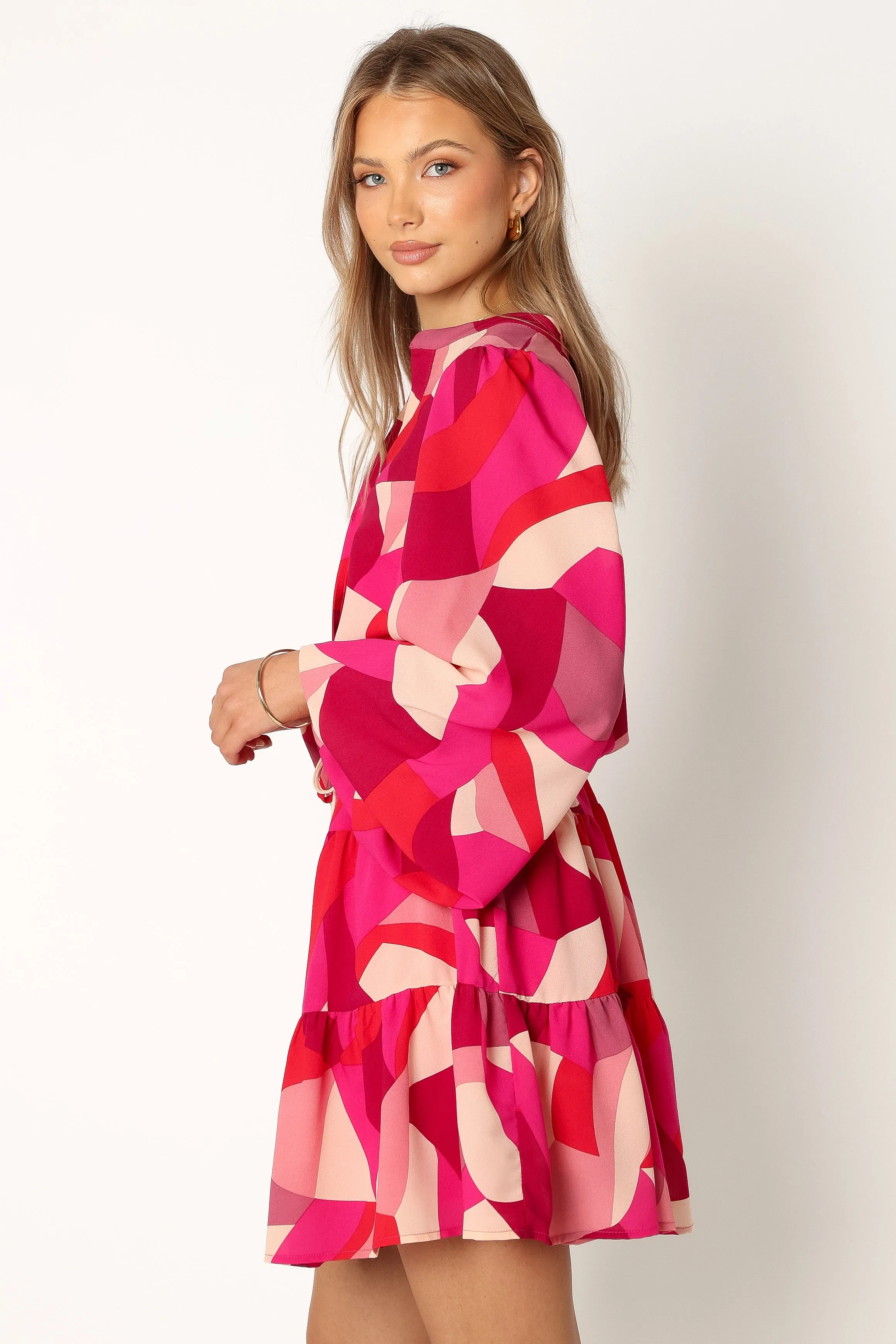 Milly Long Sleeve Mini Dress - Red Magenta sold by Petal & Pup product image thumbnail 2