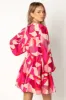 Milly Long Sleeve Mini Dress - Red Magenta sold by Petal & Pup