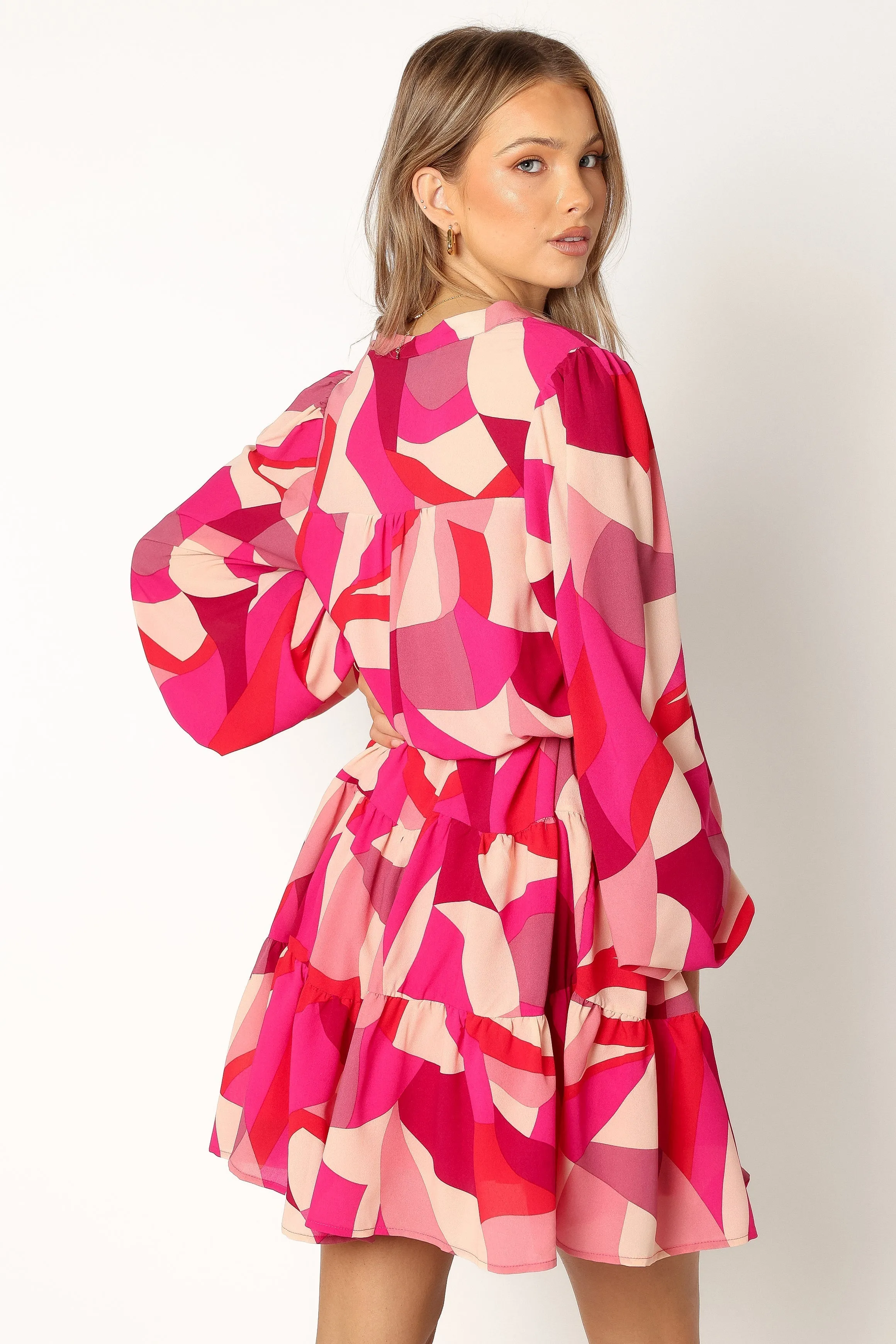 Milly Long Sleeve Mini Dress - Red Magenta sold by Petal & Pup product image thumbnail 4