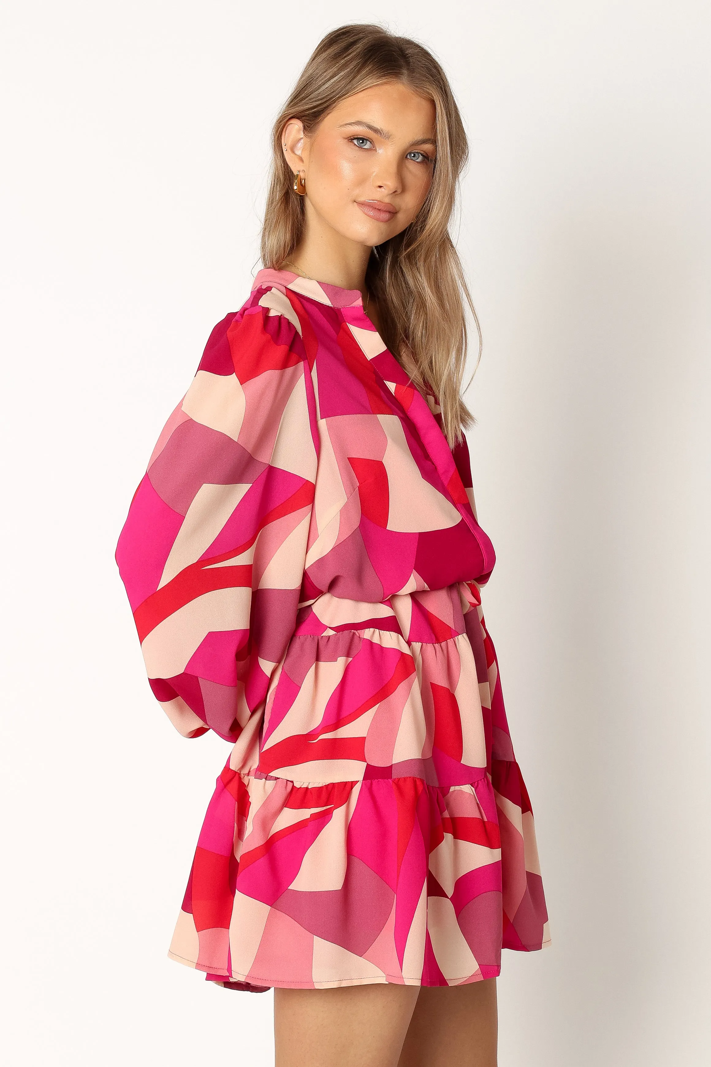 Milly Long Sleeve Mini Dress - Red Magenta sold by Petal & Pup product image thumbnail 5