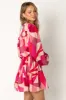 Milly Long Sleeve Mini Dress - Red Magenta sold by Petal & Pup