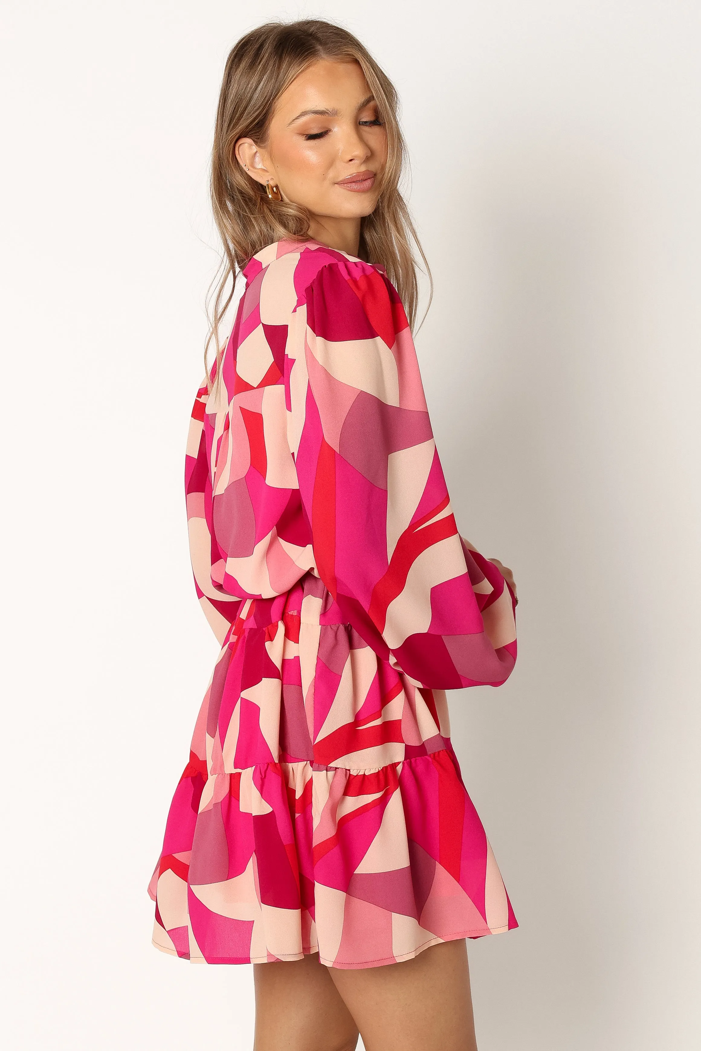 Milly Long Sleeve Mini Dress - Red Magenta sold by Petal & Pup product image thumbnail 3