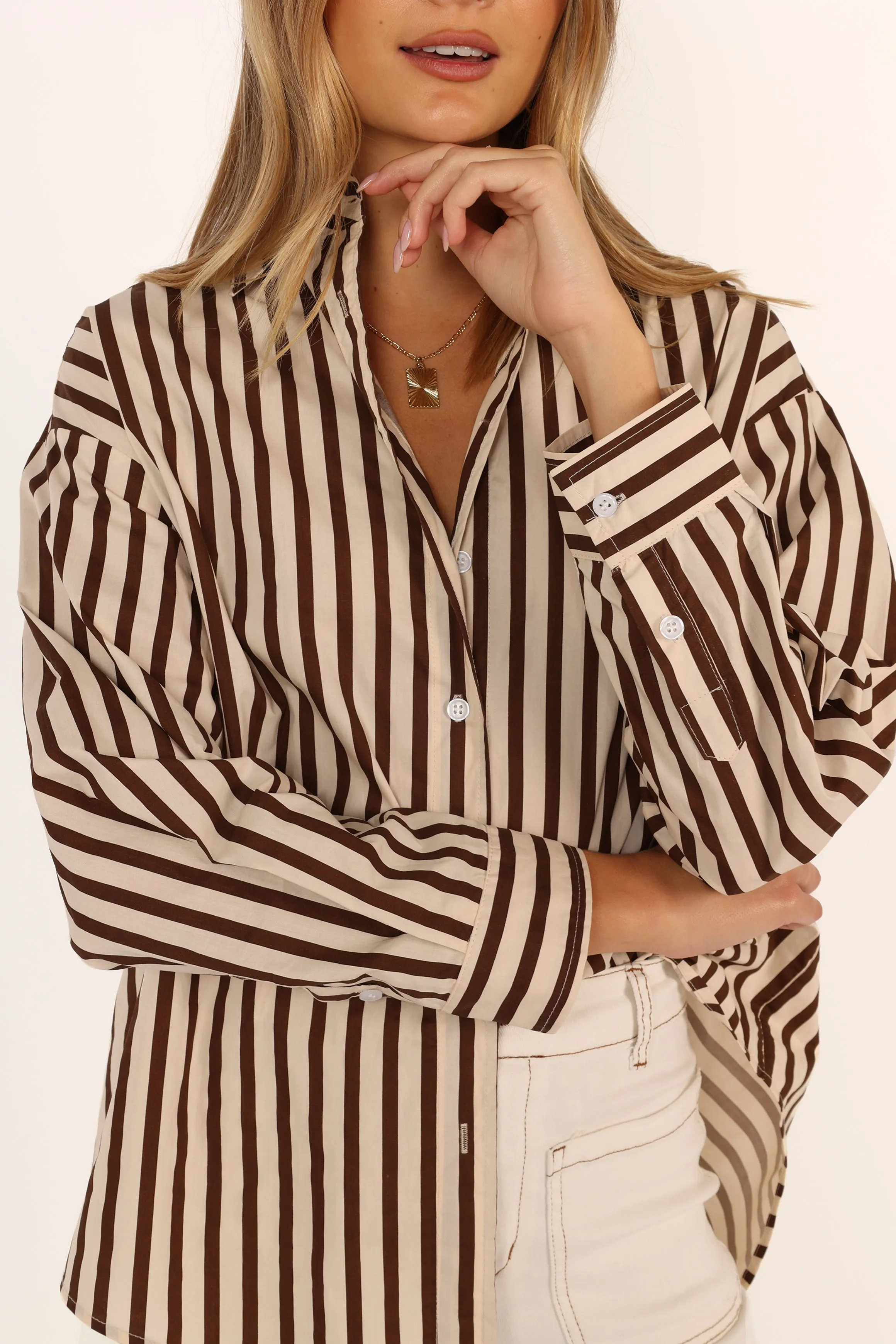 Soula Stripe Shirt - Chocolate sold by Petal & Pup product image thumbnail 2